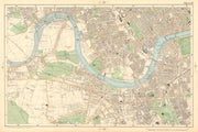 LONDON Chiswick Barnes Fulham Chelsea Putney Wandsworth Clapham. BACON  1903 map