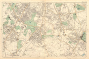 STREATHAM Mitcham Balham Tooting Streatham Norwood Dulwich. BACON  1903 map
