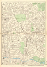 HACKNEY Lower Clapton Dalston Shacklewell London Fields Homerton 1903 old map