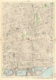 BETHNAL GREEN WHITECHAPEL Mile End Shadwell Wapping Stepney Shoreditch 1903 map