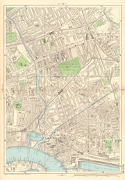 TOWER HAMLETS Bow Poplar Stepney Limehouse Mile End Bromley 1903 old map