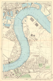 North GREENWICH Peninsula & BLACKWALL Cubitt Town West India Docks 1903 map