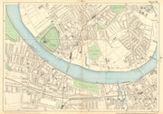 FULHAM & PUTNEY Wandsworth Sands End East Putney Parsons Green 1903 old map