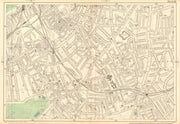 CLAPHAM Common/North Brixton Lambeth Stockwell Battersea Wandsworth 1903 map