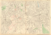 CAMBERWELL Peckham Rye East Dulwich Herne Hill Denmark Hill 1903 old map