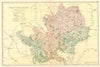 HERTFORDSHIRE county map. Parliamentary constituencies. Railways. BACON 1903