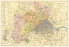 MIDDLESEX & LONDON county map.Parliamentary constituencies.Railways.BACON 1903