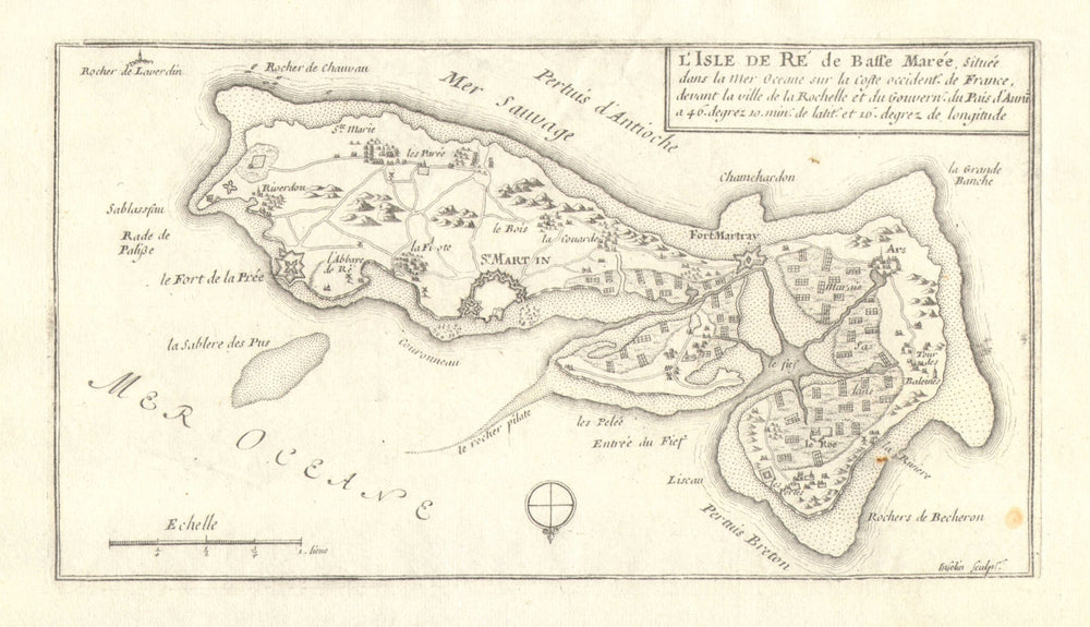 'L'Isle de Re de Basse Marée'. Île de Ré. Charente-Maritime. DE FER 1705 map