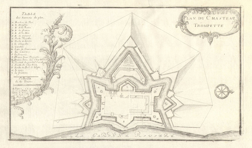 'Plan du Chasteau Trompette'. Château Trompette plan. Gironde. DE FER 1705 map