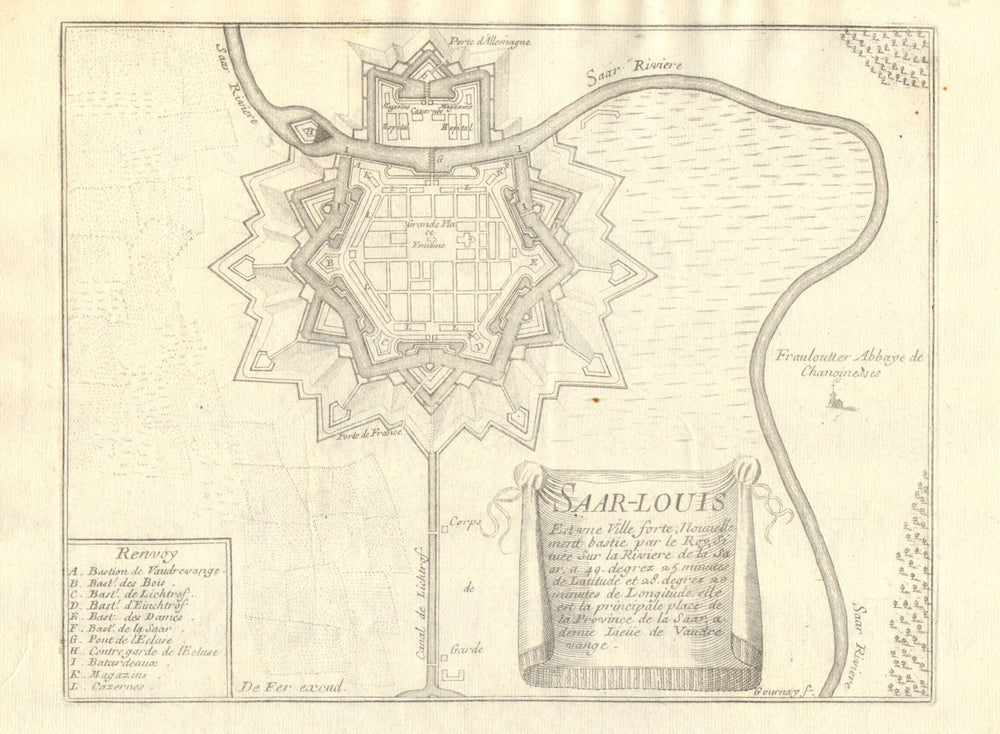 'Saar-Louis'. Saarlouis. Fortifed town/city plan. Saarland. DE FER 1705 map