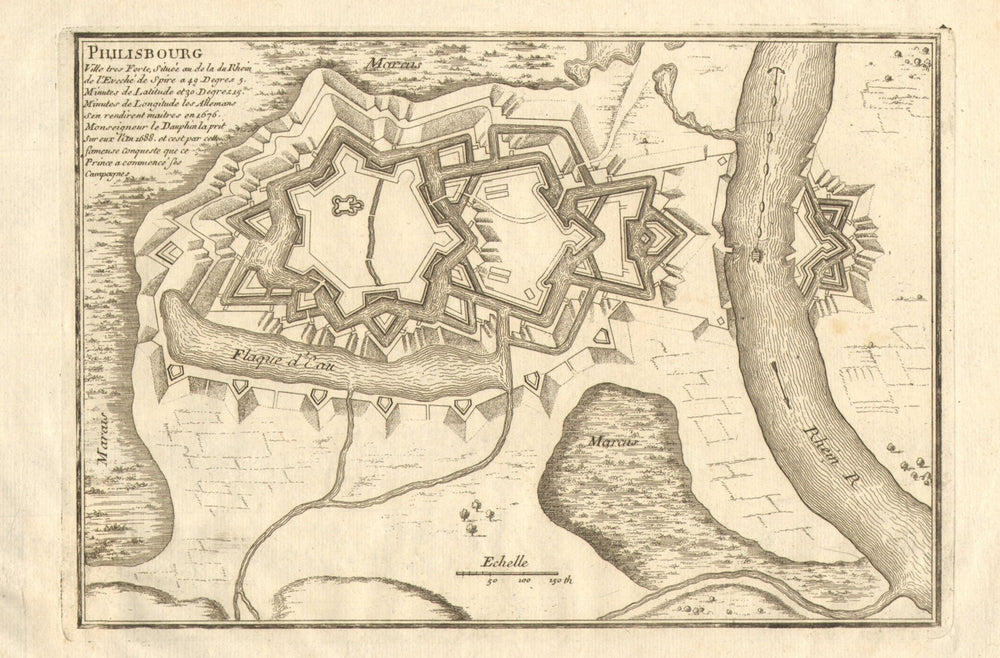 'Philisbourg'. Philippsburg. Fortified town/city plan. Germany. DE FER 1705 map