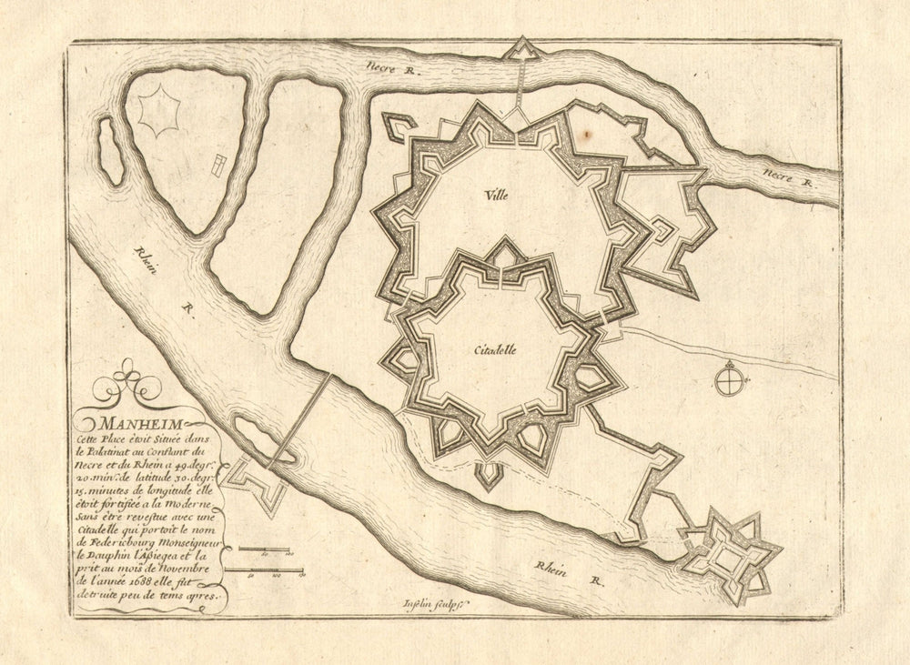 'Manheim'. Mannheim fortified town/city plan. Baden-Württemberg. DE FER 1705 map