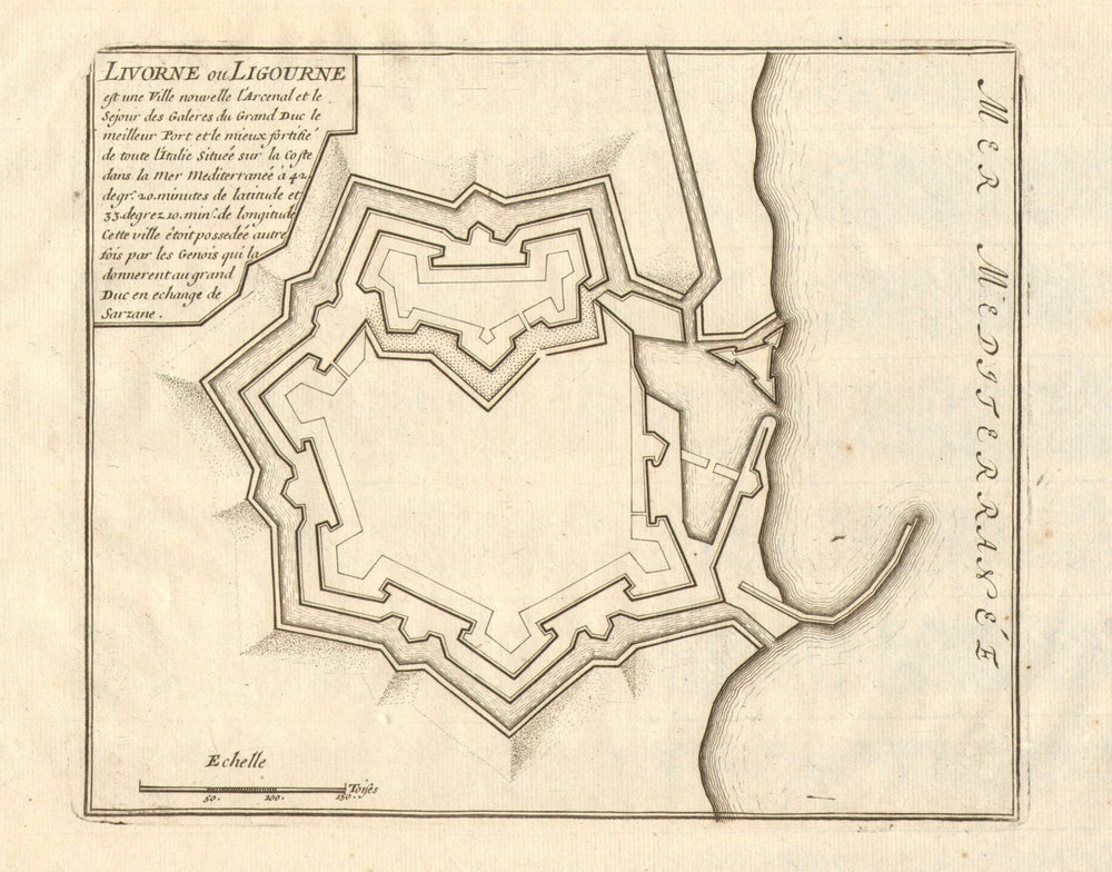 'Livorne ou Ligourne'. Livorno Leghorn town/city plan. Italy. DE FER 1705 map