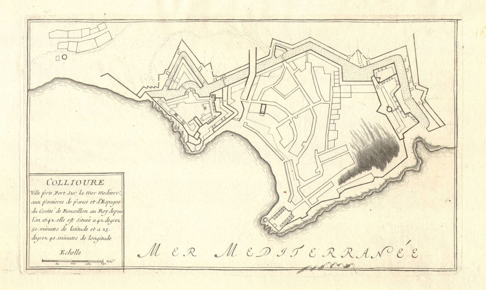 'Collioure'. Fortifed town/city plan. Pyrénées-Orientales. DE FER 1705 old map