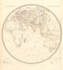 EASTERN HEMISPHERE. Europe Africa Asia Australia. Antarctic. SDUK 1845 old map