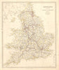ENGLAND AND WALES. Canals and Railways. SDUK 1845 old antique map plan chart