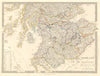 SCOTLAND SOUTH. Castles kirks railways. Inset former county names. SDUK 1845 map