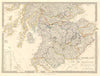 SCOTLAND SOUTH. Castles kirks railways. Inset former county names. SDUK 1845 map