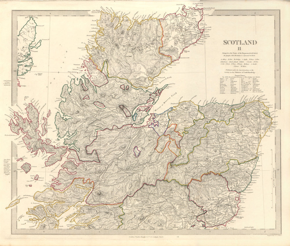 SCOTLAND NORTH. Castles kirks railways. Inset former county names. SDUK 1845 map