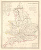 ANCIENT BRITAIN. England & Wales. Roman road town names. Ptolemy SDUK 1845 map
