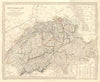 SWITZERLAND SCHWEIZ LA SUISSE. Inset heights of mountains, passes. SDUK 1845 map
