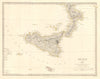 SICILY & CALABRIA. Sicily Malta Gozo. Original outline colour. SDUK 1845 map