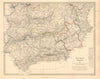 SPAIN SOUTH. Sevilla Granada Cordoba Jaen Murcia Valencia Toledo. SDUK 1845 map