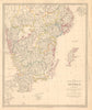 SWEDEN. the Southern Provinces of Sweden (Sverige) . SDUK 1845 old antique map