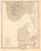 SCANDINAVIA. Denmark and Southern Norway (Norge) . SDUK 1845 old antique map