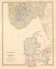 SCANDINAVIA. Denmark and Southern Norway (Norge) . SDUK 1845 old antique map