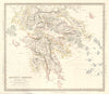 ANCIENT GREECE SOUTH. Peloponnese Attica Athens Cyclades. SDUK 1845 old map