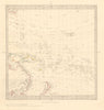 AUSTRALASIA POLYNESIA PACIFIC OCEAN. On Gnomonic Projection. SDUK 1846 old map