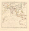ASIA AUSTRALIA. On Gnomonic Projection. China Indian Ocean. SDUK 1846 old map