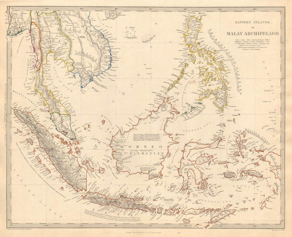 MALAY ARCHIPELAGO. Indonesia Malaysia Philippines Indochina. SDUK 1846 old map