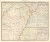 USA. Arkansas Tennessee. MO MS IL IN KY AL. Mississippi River. SDUK 1846 map