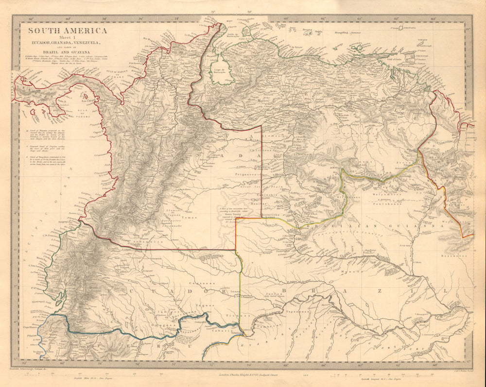AMAZONIA. Showing "El Dorado?", missions & tribes. Brazil Ecuador. SDUK 1846 map
