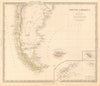 PATAGONIA. Argentina Chile Tierra del Fuego Falklands S Georgia. SDUK 1846 map