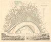 BORDEAUX. Antique town city map plan. Inset Quai Salinieres Chartrons. SDUK 1847