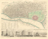 CALCUTTA KOLKATA antique town city map plan. Govt House Esplanade Row. SDUK 1847