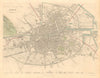 DUBLIN. Antique town city map plan. Key buildings profiles. SDUK 1847 old