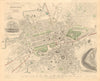 EDINBURGH. Antique town city map plan. Key buildings profiles. SDUK 1847