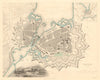 GENEVA GENÈVE GENF. Antique town city map plan. Inset environs of. SDUK 1847