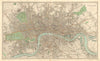 LONDON. Antique town city map plan. Original hand colour. LARGE. SDUK 1847
