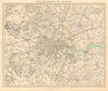 LONDON & ENVIRONS. Middlesex Kent Essex Surrey. Coloured. SDUK 1847 old map