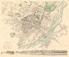 MUNICH MÜNCHEN MUNCHEN. Antique town city map plan & panorama. SDUK 1847