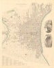 PHILADELPHIA. Antique town city map plan. Inset US Bank, Exchange. SDUK 1847