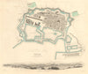 TOULON antique town city map plan. Telo Martius. Panorama view. SDUK 1847