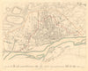 WARSAW WARSZAWA antique town city map plan. Building profiles. Colour. SDUK 1847