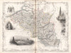 BELGIUM. with Luxembourg. Antwerp & Waterloo vignettes. TALLIS/RAPKIN c1851 map
