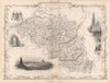 BELGIUM & Luxembourg. Antwerp & Waterloo. Coloured. TALLIS/RAPKIN c1851 map